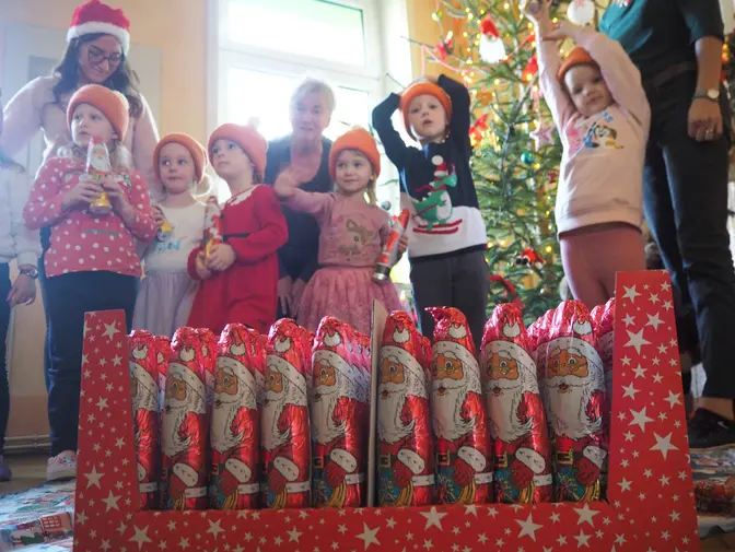 schokoladige WHG.Weihnachtsgrüße an die Kita Villa Kunterbunt
