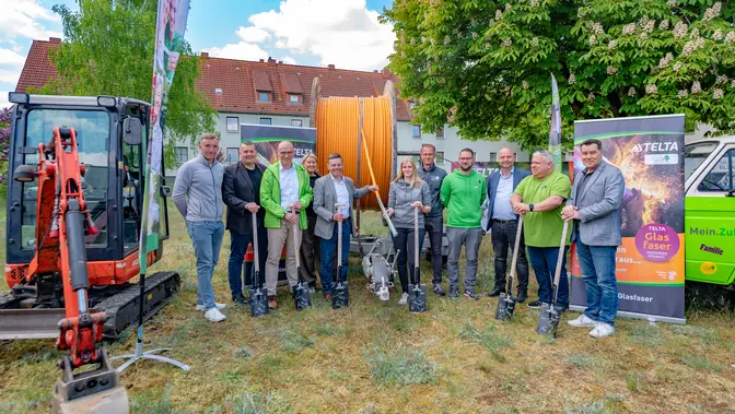 Spatenstich Glasfaserausbau Telta und WHG